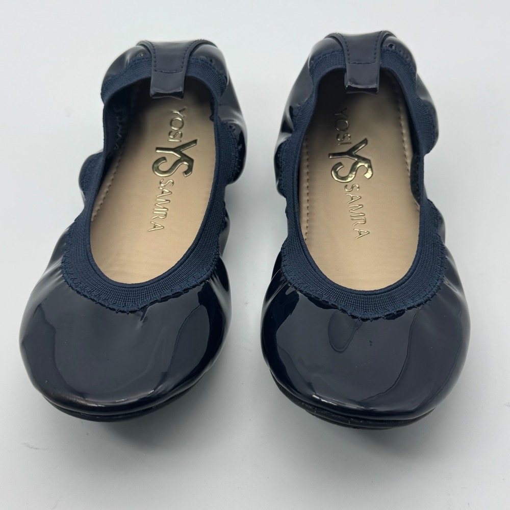 Yosi Samra Ballet Flats Navy Patent Leather Girls Shoes Size 1 - Picture 2 of 9